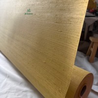 Papier peint en soie jaune doré 100% soie, haut de gamme, pour villa, mur intérieur, salon, chambre à coucher, soie de luxe, design floral vintage