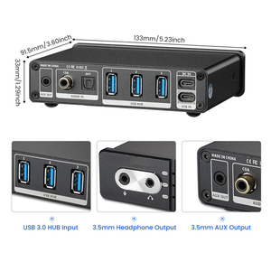 Amplificateur domestique <span class=keywords><strong>AIYIMA</strong></span>, hub DAC pour jeux avec boîtier métallique pour haut-parleurs de bureau actifs 2.0 canaux PS5 - DAC-A2 PRO - Product Image 3