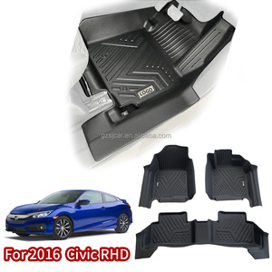 Tapis de sol de voiture antidérapants en TPE 5D personnalisables, ajustement parfait pour <span class=keywords><strong>Toyota</strong></span> pour Honda Civic 2016, modèle conduite à droite et à gauche - Product Image 1