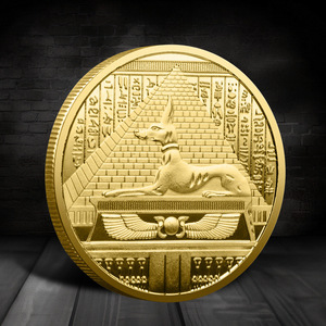 Pièce commémorative personnalisée Nupis, Médaillon de Garde de la Mort de l'Égypte Ancienne, Pièce pyramidale, en métal doré et argenté, technique de gravure - Product Image 3
