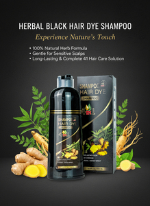 HanFei Crème capillaire naturelle aux herbes 4-en-1, formule Ginseng Noir Brun Foncé, coloration semi-permanente sans ammoniaque en 10 minutes - Product Image 5