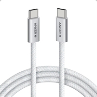 Câble de charge rapide Anker Zolo 240W Type C, câble USB C vers USB C, tressé et sans saleté, connecteur fin