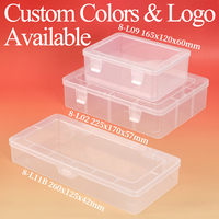 Boîte de rangement WEISHENG en plastique transparent de grande taille pour loisirs créatifs, scrapbooking, cartes photo, fournitures scolaires avec couvercle