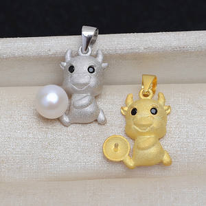 Pendentif en argent S925, tête de femme, plateau vide pour perles de 7 à 9 mm, accessoires de bijouterie DIY, semi-fini, 3959 - pour la fabrication de bijoux du zodiaque - Product Image 5