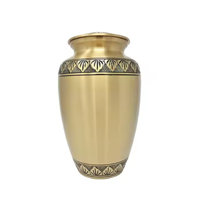 Urna de cremación de Ángel de latón azul brillante grande de diseño moderno Memorial para adultos de calidad de suministros funerarios de la India - Product Image 2