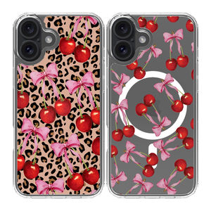 Custodia per telefono con stampa leopardata con fiocco magnetico trasparente per <span class=keywords><strong>iPhone</strong></span> 16 <span class=keywords><strong>Plus</strong></span> 17 AIR - Product Image 1