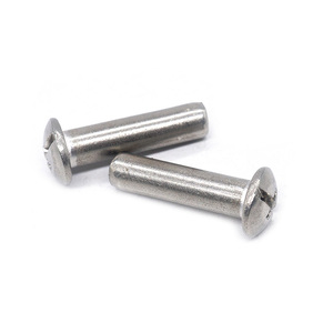 Pasadores de <span class=keywords><strong>remache</strong></span> de espiga de rosca de acero al carbono personalizados, sujetadores de cabeza plana empotrados, remaches de espiga cruzada - Product Image 2