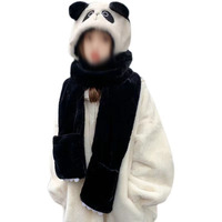 Ensemble bonnet et écharpe d'hiver personnalisé avec logo, bonnet chaud et épais avec oreilles d'ours mignonnes, bonnet en fourrure pour femmes et enfants avec écharpe et gants
