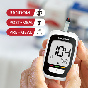 เครื่องวัดระดับน้ำตาลในเลือด Sinocare พร้อมแผ่นทดสอบน้ำตาลในเลือดสำหรับผู้ป่วยเบาหวาน - Product Image 6