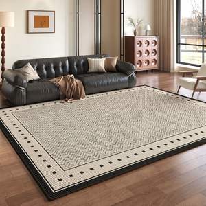 Tapis de salon de style français, rectangulaire, en velours cristal, à motifs géométriques, résistant aux taches, tapis de décoration pour la maison - Product Image 3