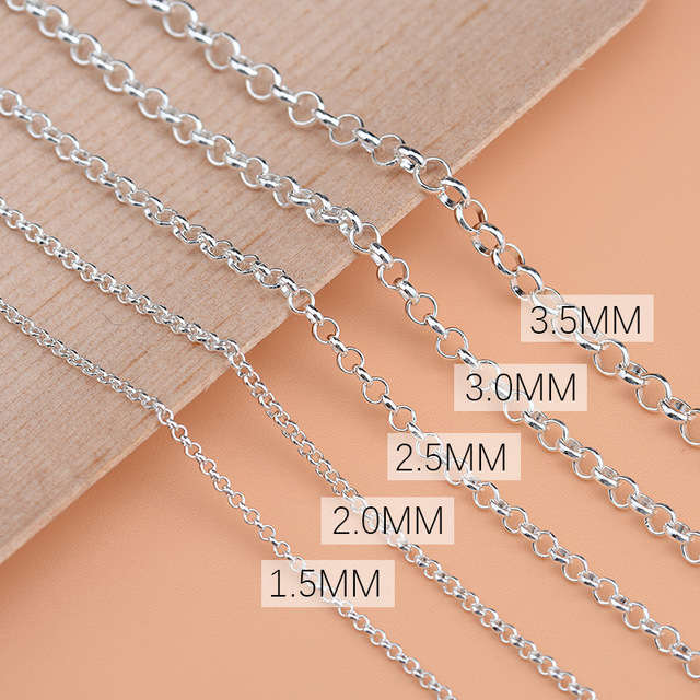 Personalized Men's Chain 925 Sterling Silver Rolo Chain for Bracelet/Necklace Making Wholesale