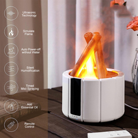 Humidificateur feu de joie 3D simulé 250ml Humidificateur d'air Flamme Lampe LED Diffuseur d'arômes avec télécommande