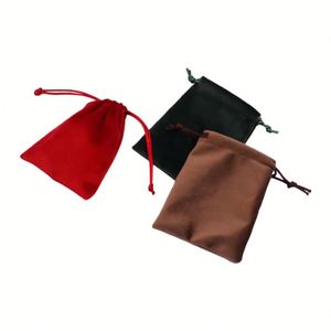 Bolsa de Terciopelo Lisi de 7*9cm con Cordón, Bolsa de Almacenamiento de Tela Suave para Joyas, Dulces, Regalos, Reciclable con Impresión Estampada - Product Image 4