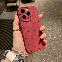 Coque antichoc en TPU pour iPhone 17 Pro Max et iPhone 16 avec motif à pois ondulés, design minimaliste, protection intégrale