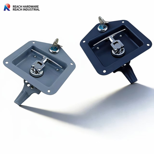 Truck Accessories Steel Truck Trailer Folding Latch Handle T Lock Tool Box Lock Gray Powder Coating for Retrofit/Upgrade