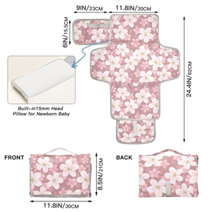 Nuevo Producto 2025, Tapete Impermeable para Cambiar Pañales con Diseño de Flor Hau, Compacto y Portátil para Viajes - Product Image 4