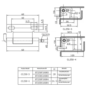 Charnière courbée en acier inoxydable 304 pour armoire de congélation CL250-4, charnière robuste et épaissie, diamètre 35 mm, pour boîte à outils d'équipement industriel - Product Image 3