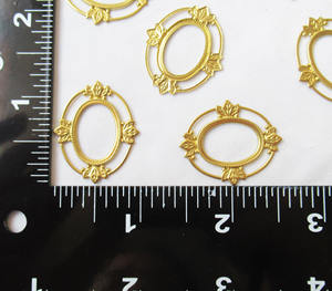 Oval çerçeve telkari damgalama 30x25mm pirinç DIY takı bulguları - Product Image 4