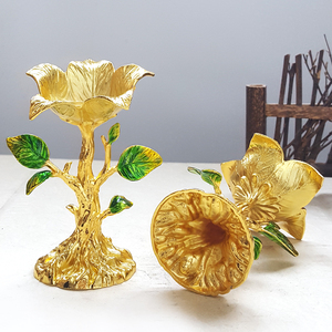 Candelabro in Metallo a Barra Singola Personalizzato, Portacandele Creativo a Forma di Fiore, Decorazione per Tavola <span class=keywords><strong>da</strong></span> Pranzo, Arredamento Casa, Souvenir, Regalo - Product Image 6