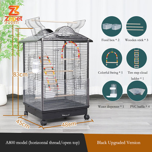 Jaula Metálica de Cría con Ruedas para Aves, Jaula para Pájaros, Comedero para Loros - Product Image 3