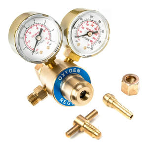 Régulateur double manomètre compact pour acétylène, oxygène, découpe et soudage au laiton, pour gaz GPL, hélium, propane, CO2 - CGA200 & CGA540 - Product Image 1
