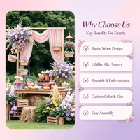 6 styles de fleurs artificielles de haute qualité, dégradé jaune-orange, durables, pour mariage, table de dessert, arrangements floraux en vrac