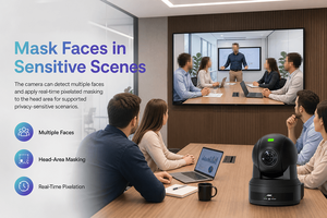 Cámara de Conferencia PTZ 4K con Zoom Óptico 20X, Sistema de Videoconferencia con Seguimiento por IA, NDI HX3, PoE, 12G-SDI, HDMI, USB3.0 - Product Image 3