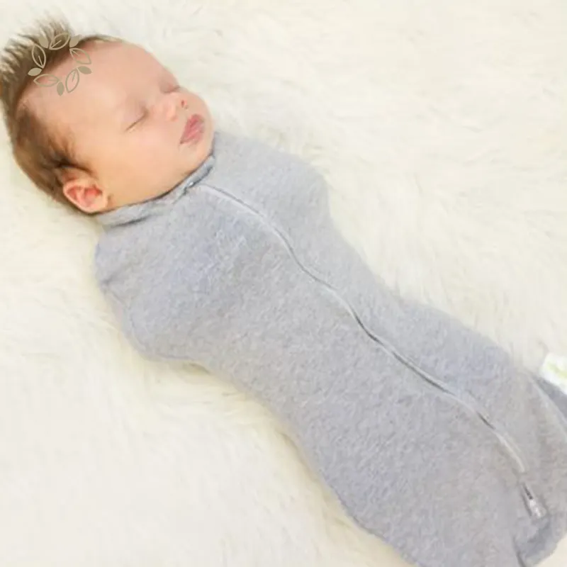 新生児おくるみオーガニックカスタムベビージップおくるみおくるみ幼児用卸売新生児睡眠袋ベビーラップバッグ