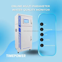 Monitor de Calidad del Agua Multiparamétrico con Drenaje Automático y Control de Flujo Estable, Gabinete para Medir pH, Cloro, Conductividad, TDS y Turbidez