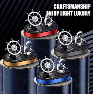 Rafraîchisseur <span class=keywords><strong>d</strong></span>'air pour voiture Parfum de luxe Helmsman Dolphin Solar Rotating Perfume Holder Odor Removing Accessory Plastic Alloy Material - Product Image 2