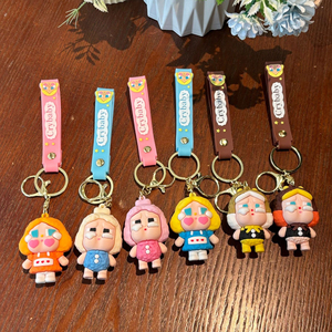 QYS Tears 3D Charms Cartoon Plastic Waterproof Durable Cute Doll Children's Coin <b>Holder</b> Keychain Colorful - Product Image 6