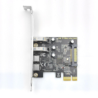 Carte d'extension PCIe USB 3.0 Type-C, 4 ports, puce D720201, adaptateur hub USB haute vitesse 5 Gbps avec alimentation SATA pour PC de bureau