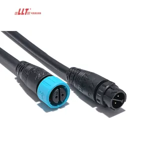 2pin M12 DC AC ebike battery plastic IP67 IP65 waterproof cable connector