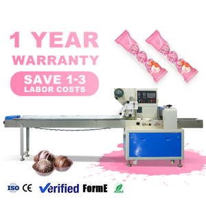 เครื่องบรรจุภัณฑ์แบบแนวนอนอัตโนมัติเต็มรูปแบบสำหรับสินค้ารูปทรงเหรียญ เช่น แบตเตอรี่ เม็ดยา ช็อกโกแลต พร้อมระบบปิดผนึกความเร็วสูง - Product Image 1