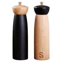 Moulin à sel et poivre rotatif manuel en bois noir, écologique, en acier inoxydable et céramique, durable, personnalisable – Meilleures ventes