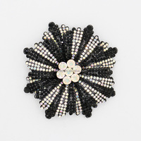 PC099 3D strass fleur patchs cristaux brillants perles accessoire de Style à coudre pour vêtements robes chapeaux en feutre PU plastique