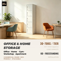 Armoire de rangement compacte en acier à 5 portes, moderne, écologique et peu encombrante, pour petit bureau, maison, salle de sport, hôpital, atelier, personnalisable OEM