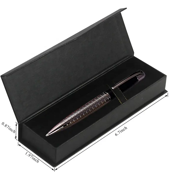 Zakelijke Hot Selling Custom Luxe Metalen Pen Set Met Black Box Metalen Ballpoints Pistool Zwarte Pennen, 2 Pack 4 Vullingen