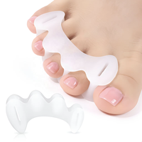 Entretoises orthopédiques en gel de silicone à trois trous pour orteils superposés, soulagement de la friction, alignement des pieds en silicone, vente en gros