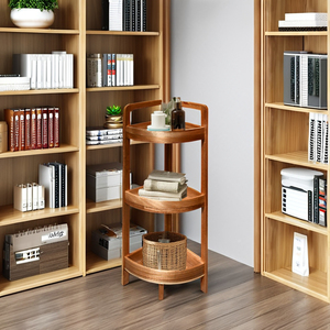 מרחב קטן רב תכליתי קטן 3 מתלה פינת עץ לתצוגה חדר אמבטיה לעמוד מקלחת מדף עבור סלון וריהוט מטבח - Product Image 6