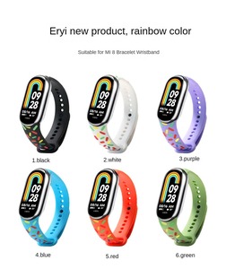 BEEFLYPOWER Nouveau Bracelet Sport en Silicone Liquide Effet Goutte de Pluie Arc-en-ciel pour Xiaomi <span class=keywords><strong>Mi</strong></span> Band 8 7 6 5 4 3 Accessoires - Product Image 2