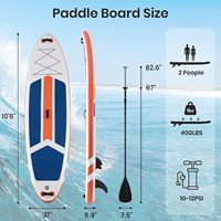 Planche de paddle gonflable avec 3 poignées et ailerons, planche SUP haut de gamme avec planche à pagaie large et stable pour tous les niveaux