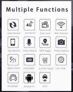 3 Inch Touch <strong>Screen</strong> Dashcam Android 8.1 GPS Navigation 1080P Car Video <strong>Recorder</strong> WiFi 4g Car DVR - Product Image 2