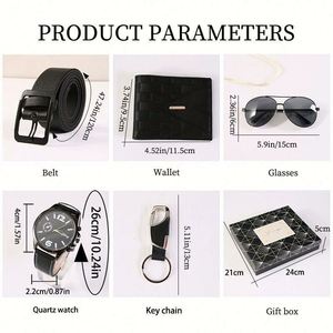 Luxury High Quality Mens <b>Gift</b> <b>Set</b> Wholesale Corporate Business Accessories Wallet Belt Watch Pen Keychain <b>Gift</b> Box Anniversary - Product Image 6