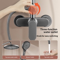 Système de douche pluie haute pression en laiton, barre coulissante murale, finition laiton poli, massage céramique, fonction pause, pour salle de bain d'hôtel
