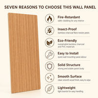 Panneau mural en bambou carbonisé de haute qualité, facile à installer, brillant, durable, taille personnalisée 1220x2440mm, pour la décoration murale intérieure
