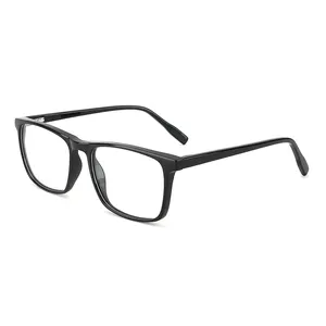 Rectangle Square Reading Glasses Frame Anti Blue Light Black Frame Clear Lens Acetate Eyeglasses