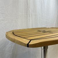 Plateau de table en teck en forme de baril 450x600 500x700 610x940mm, 17.7x23.6 19.7x27.5 24x37 pouces avec incrustation étoile pour bateau, yacht, caravane, camping-car