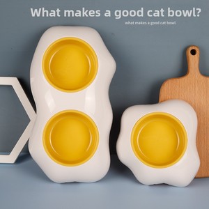 Set di Ciotole per Animali Domestici Surepawzy a Forma di Tuorlo d'Uovo per Gatti e Cani di Piccola Taglia, Opzioni Singole/Doppie, Ciotole per Cibo e Acqua, Vendita all'Ingrosso - Product Image 4
