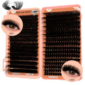 Extensions <span class=keywords><strong>de</strong></span> cils synthétiques <span class=keywords><strong>3D</strong></span> multi-couches scintillantes effet volume œil <span class=keywords><strong>de</strong></span> chat 100D 200D D Curl pré-coupées segmentées DIY - Product Image 1